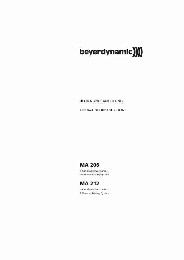 Beyerdynamic Stereo Amplifier MA 206-page_pdf